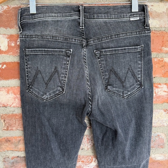 MOTHER The Stunner Ankle Fray 26 Black Button Fly Raw Hem - Picture 4 of 13